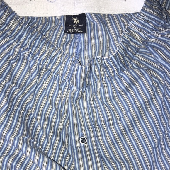 US Polo Assn small blue white and grey striped pajamas 💕 - Picture 3 of 6